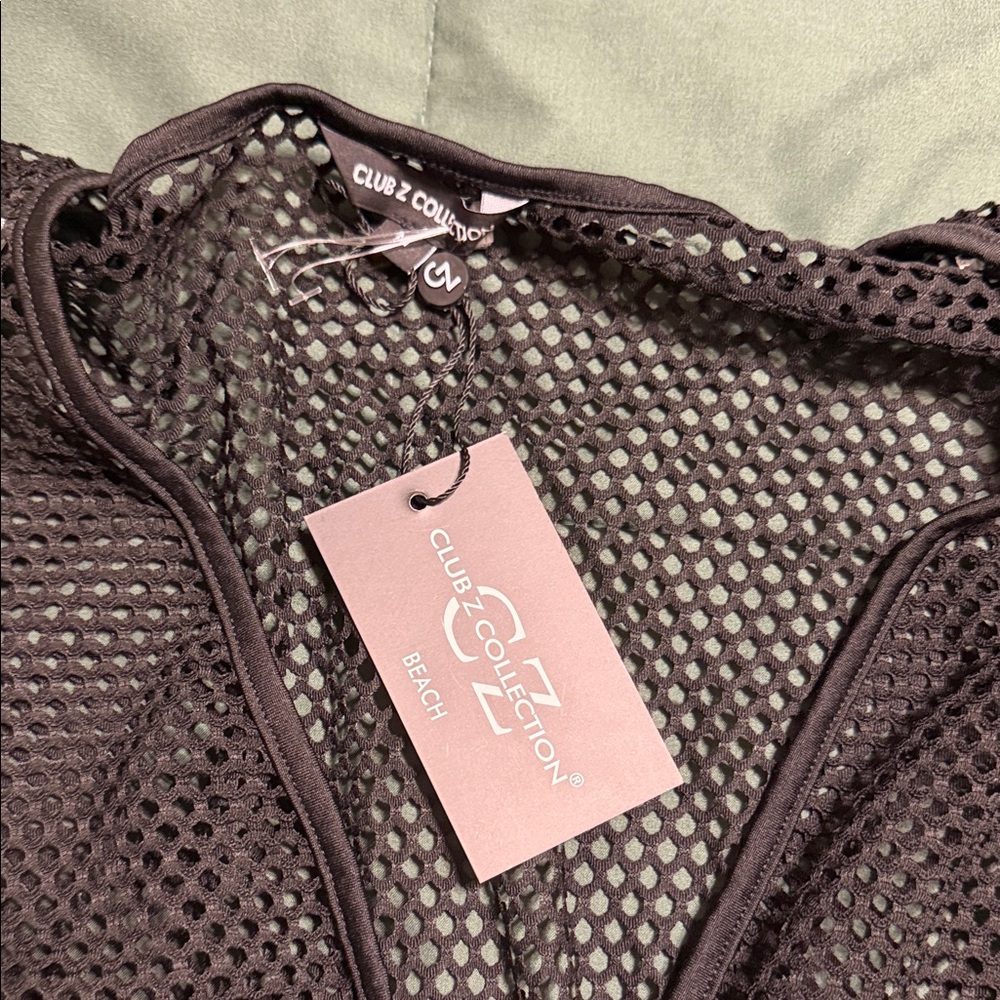 Xhilaration Black Mesh Cover-Up